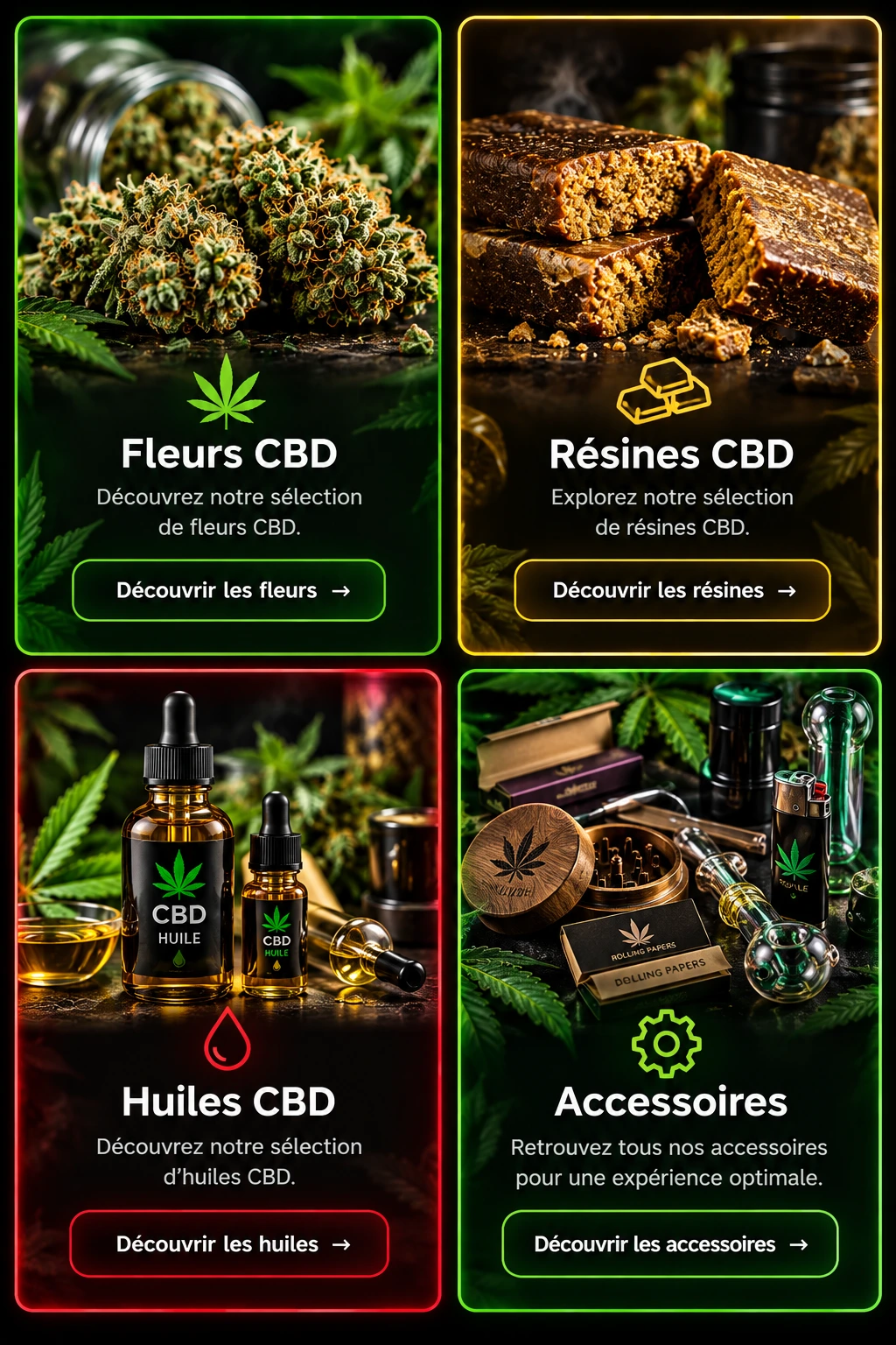 Illustration IA de la catégorie Huiles CBD